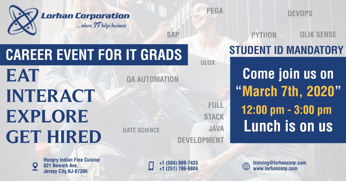 Networking Event for IT Grads – Join us for lunch to learn more on Training and Placements.